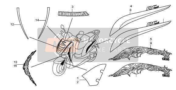 Honda PES125R 2010 MARK & STRIPE for a 2010 Honda PES125R